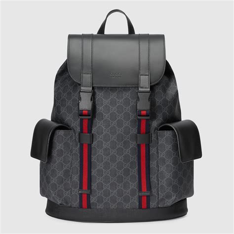 black gucci backpack with green and red|black Gucci backpack for women.